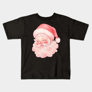 Pink Santa Claus Vintage Christmas Kids T-Shirt